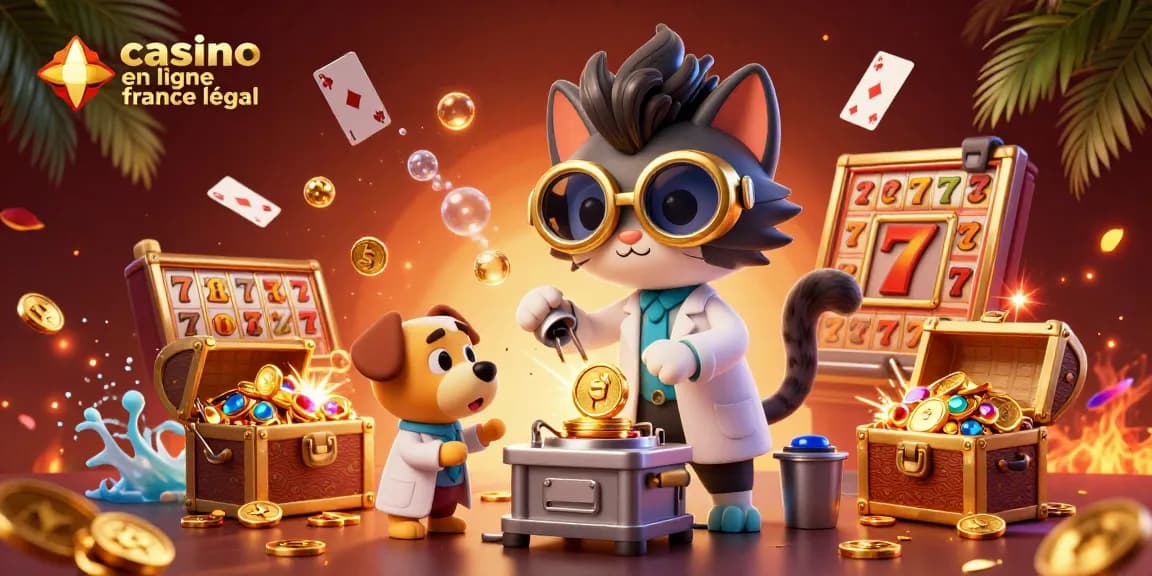 Vivez l'excitation du casino en ligne France légal avec notre scène animée mettant en vedette des personnages captivants et des éléments de jeu dynamiques.