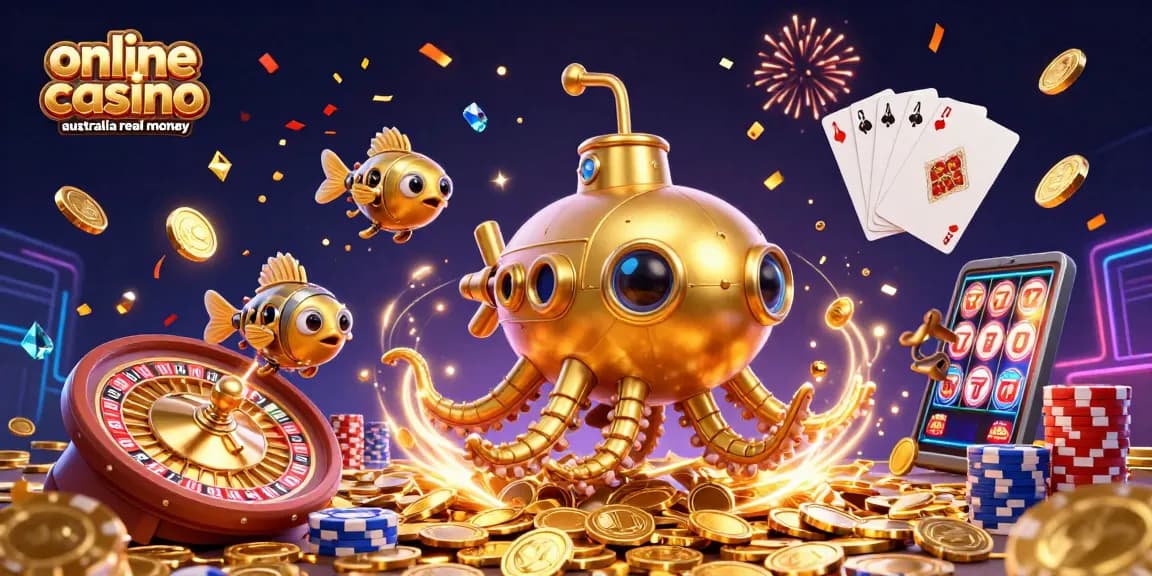Engage with thrilling online casino australia real money gameplay featuring a vibrant kraken submarine and dynamic elements.