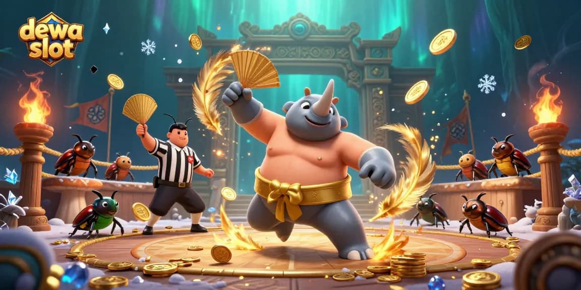 Mainkan dewa slot dengan karakter menarik dalam ilustrasi 3D ini, menampilkan aksi dan simbol permainan yang menawan.