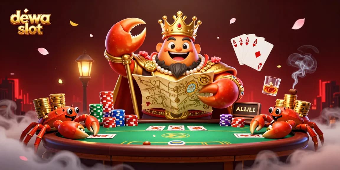 Experience thrilling wins with dewa slot as the golden crab emperor oversees an exciting casino adventure.