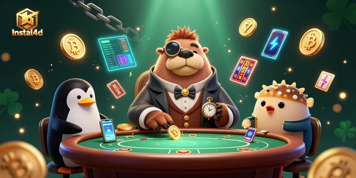 Experience thrilling poker action at Instal4d with an underwater casino scene featuring a walrus, penguin dealer, and a bluffing pufferfish.