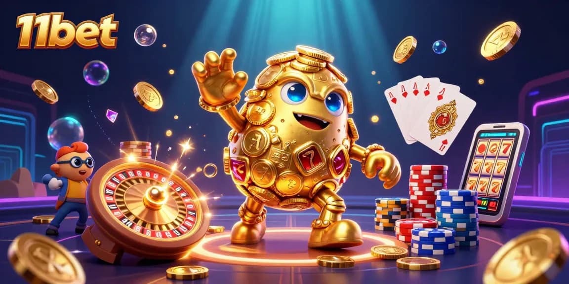 Experience thrilling wins with 11bet's dynamic golem and casino elements illuminating the game.