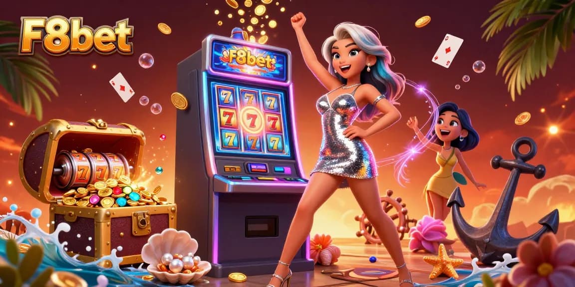 Experience the thrill of F8bet with an exciting casino celebration featuring a jackpot-winning scene.