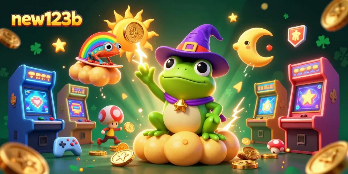 Enjoy thrilling gameplay at new123b with vibrant 3D casino characters surrounded by golden coins.