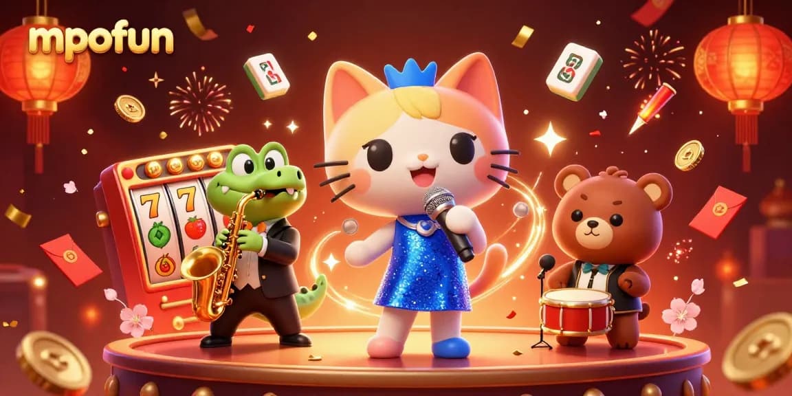 Experience winning with mpofun's vibrant casino scene featuring lucky slots and lively characters.