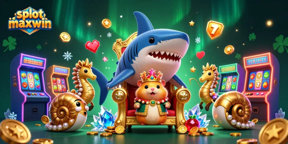 Menggairahkan pengalaman bermain slot maxwin dengan ilustrasi kasino yang megah dan penuh warna.