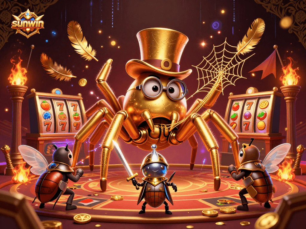 Engage with sunwin at the casino featuring a daring beetle knight and a golden tarantula.