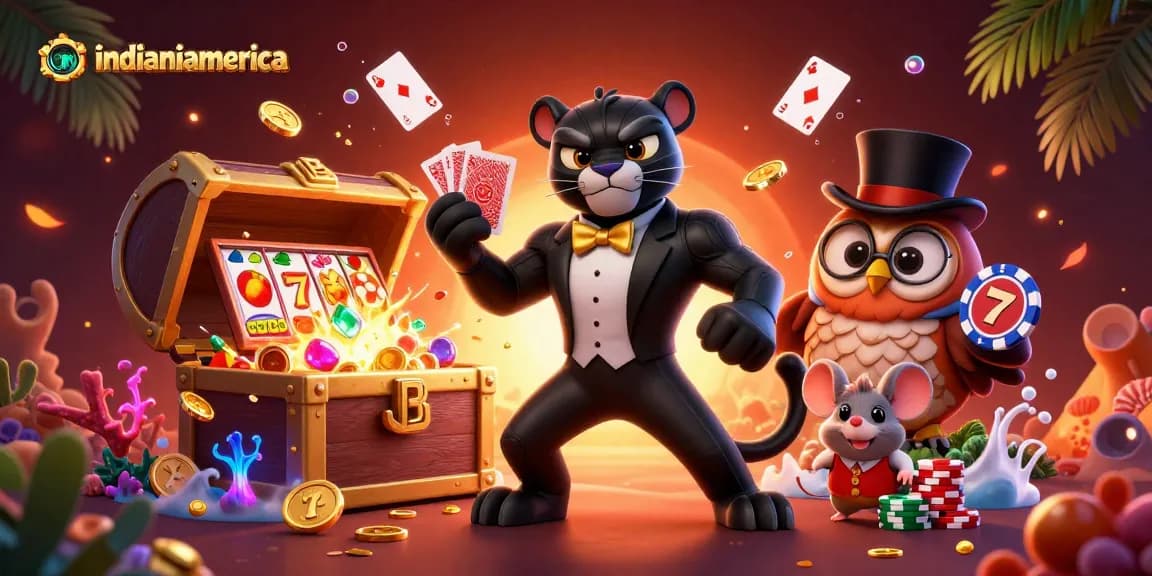 Experience the thrill of gambling at indianiamerica with a stylish black panther dealer and charming companions.