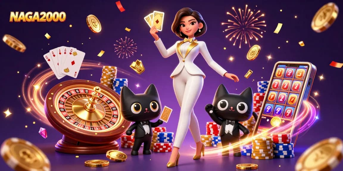 NAGA2000 menawarkan pengalaman kasino yang menarik dengan dealer yang glamor dan elemen permainan yang penuh warna.