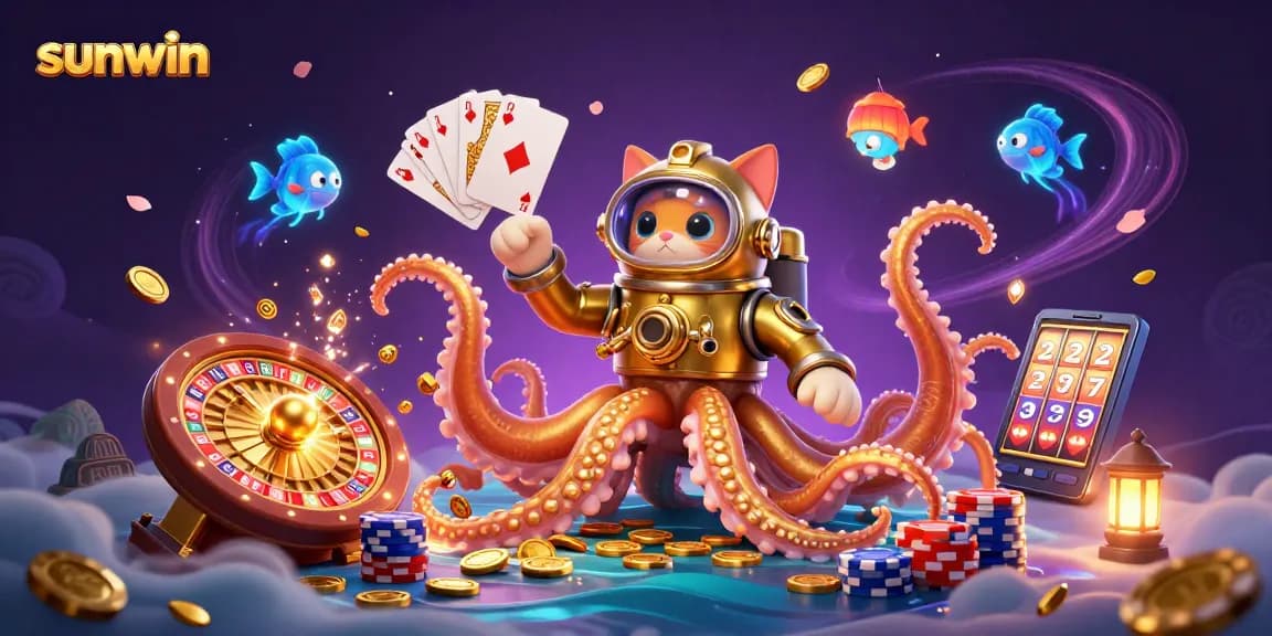 Experience exciting wins at Sunwin, featuring a kraken and treasure-filled underwater scene.