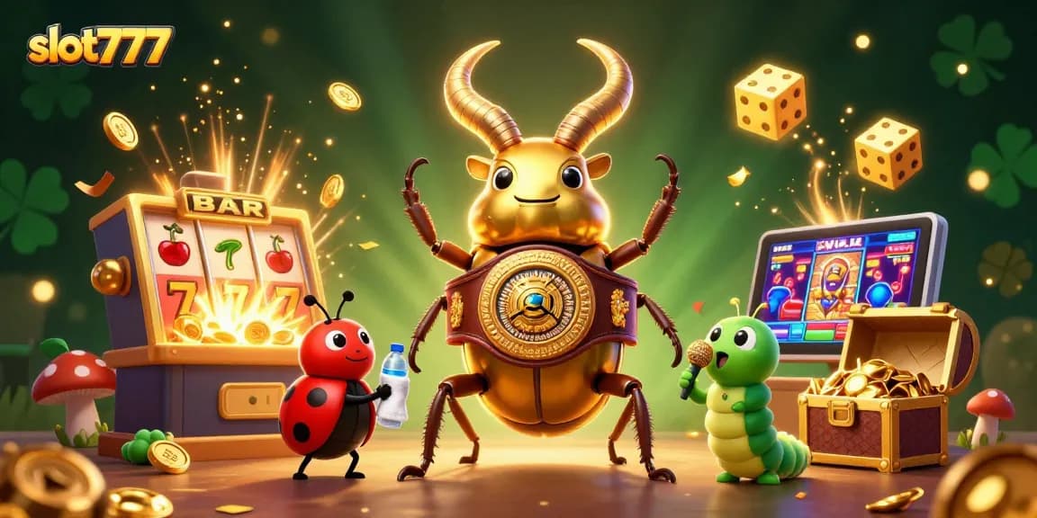 Experience thrilling jackpots with slot777 in an engaging 3D casino scene filled with vibrant elements.