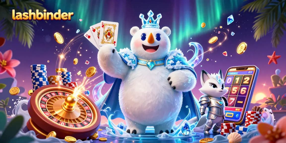 Experience thrilling wins at lashbinder as golden coins cascade in a vibrant casino scene.