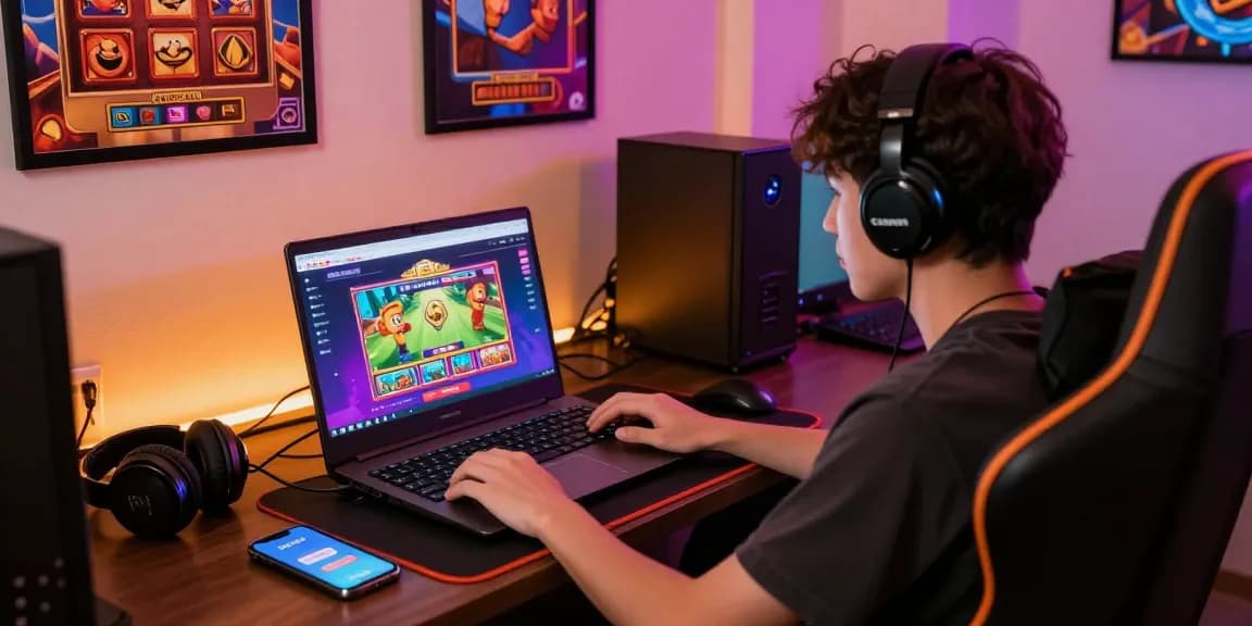 Engaging gaming experience on oppa86 situs featuring a user with gaming gear.