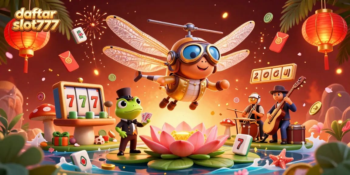 Experience thrilling action at daftar slot777 with a lively 3D casino scene featuring vibrant characters.