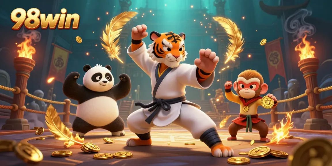 Score big with 98win at the vibrant online casino illustrated scene, showcasing thrilling gaming action.