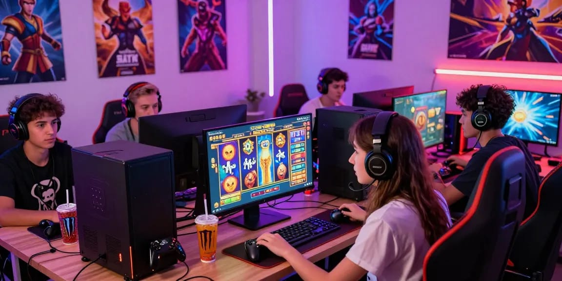 Engaging online gaming moment with players enjoying deposit pulsa tanpa potongan for seamless transactions, colorful graphics enhancing excitement.