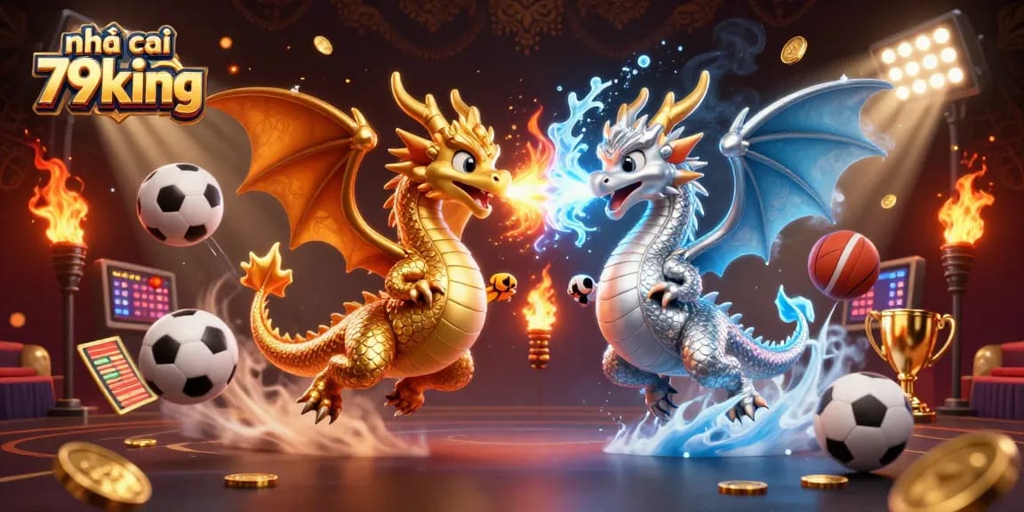 Experience thrilling action at nhà cái 79king with 3D dragons and dynamic sports elements showcasing epic gameplay.