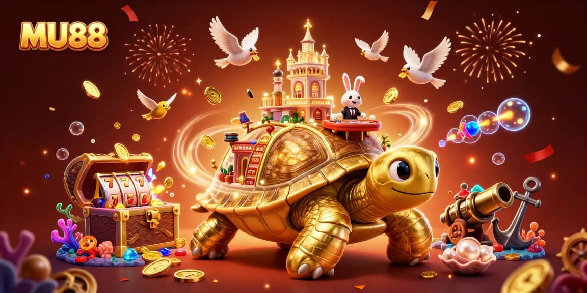 Engage in thrilling gameplay with MU88 at a golden tortoise casino, filled with vibrant rewards.