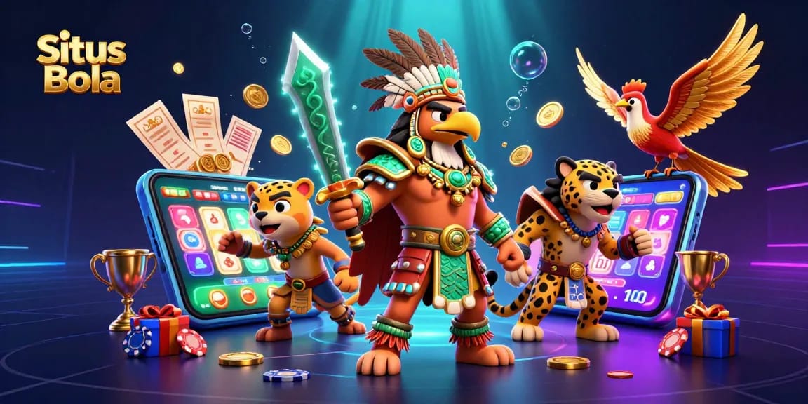 Situs Bola showcases thrilling sports betting action with vibrant characters and dynamic game elements