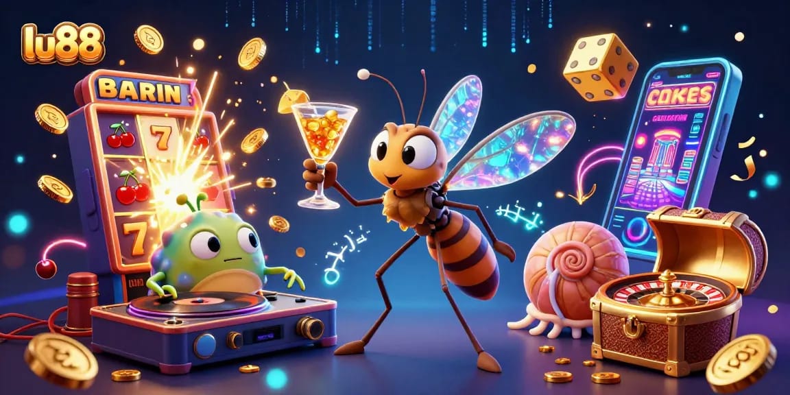 Experience the excitement of lu88 with a vibrant 3D casino scene featuring animated characters and thrilling game elements.