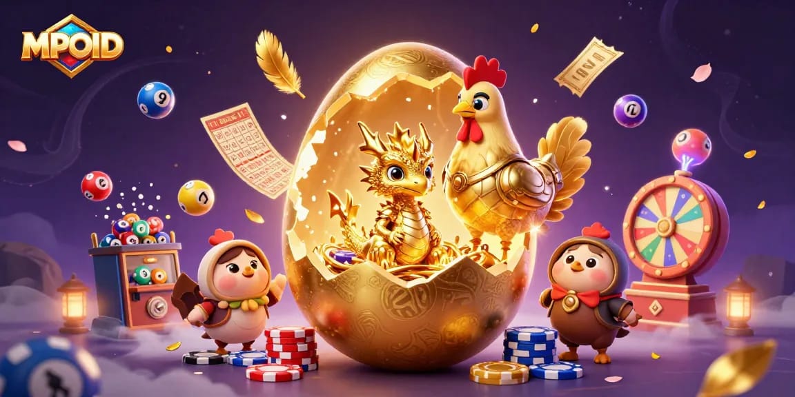 Experience the thrill of MPOID with a golden dragon and vibrant gaming elements.