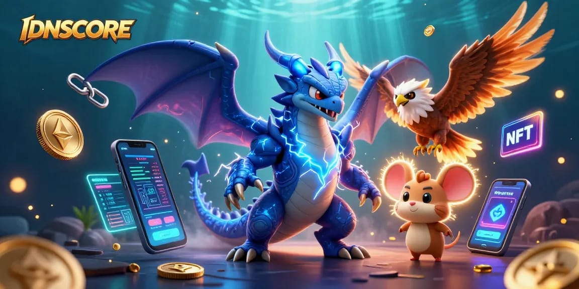 IDNSCORE attracts online gamers with thrilling tournaments, featuring lightning effects and crypto elements.