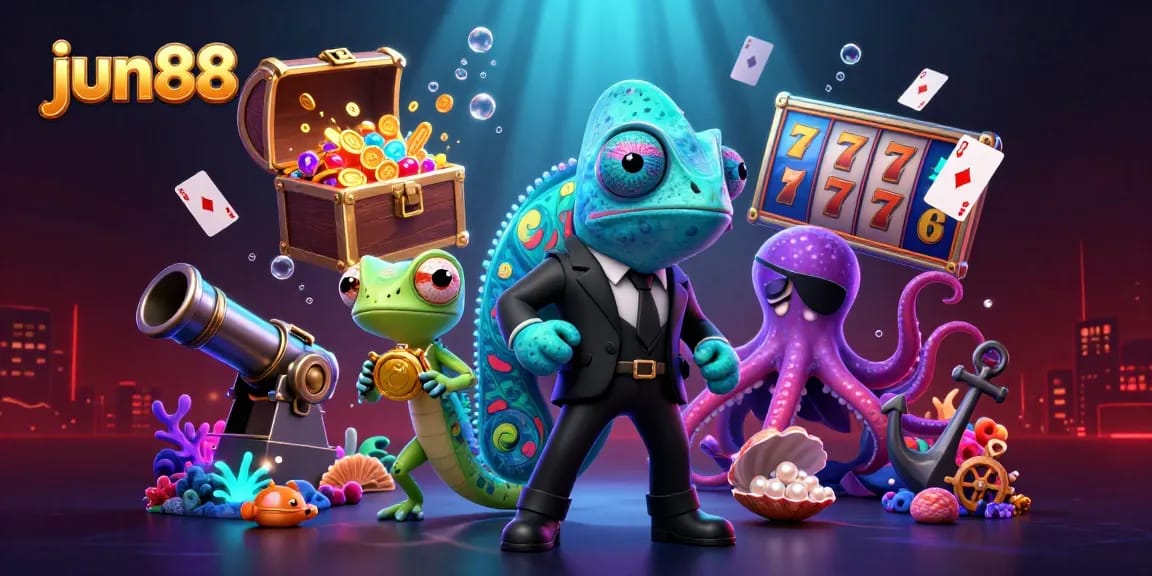Engage with the thrilling world of jun88's online slots featuring dynamic gaming elements and a vibrant underwater scene.