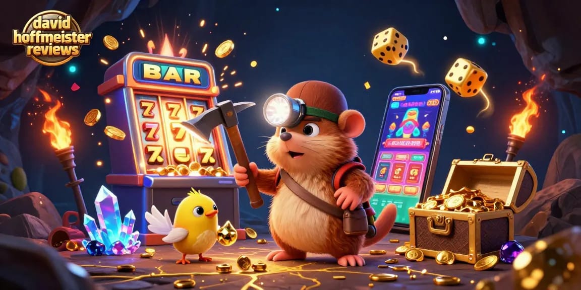 Experience vibrant casino excitement in this david hoffmeister reviews 3D art with slot machines, golden treasures, and dynamic characters.