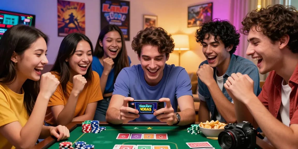 Play now with friends while enjoying Teen Patti Vegas in a lively gaming scene.