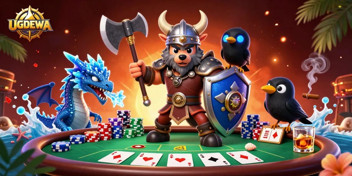 UGDEWA offers thrilling poker action with a Viking warrior and mythical elements.