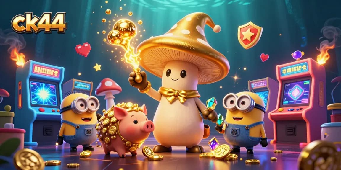 Engage in winning experiences at ck44 with immersive 3D gaming scenes featuring magical characters and casino elements.