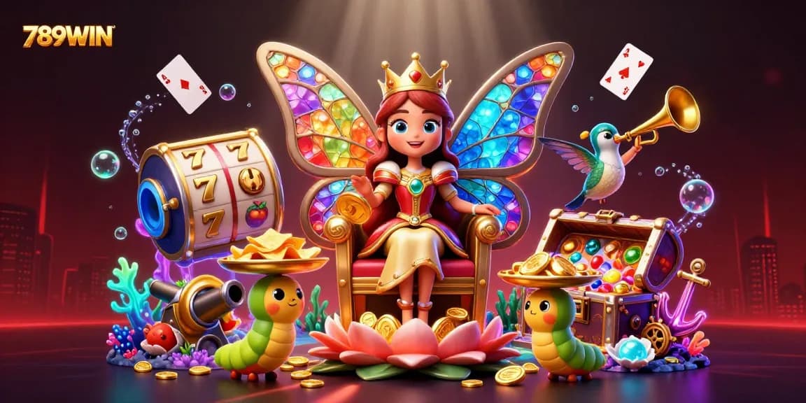 Win big at 789WIN with a vibrant casino atmosphere featuring lively characters and dynamic gaming elements.