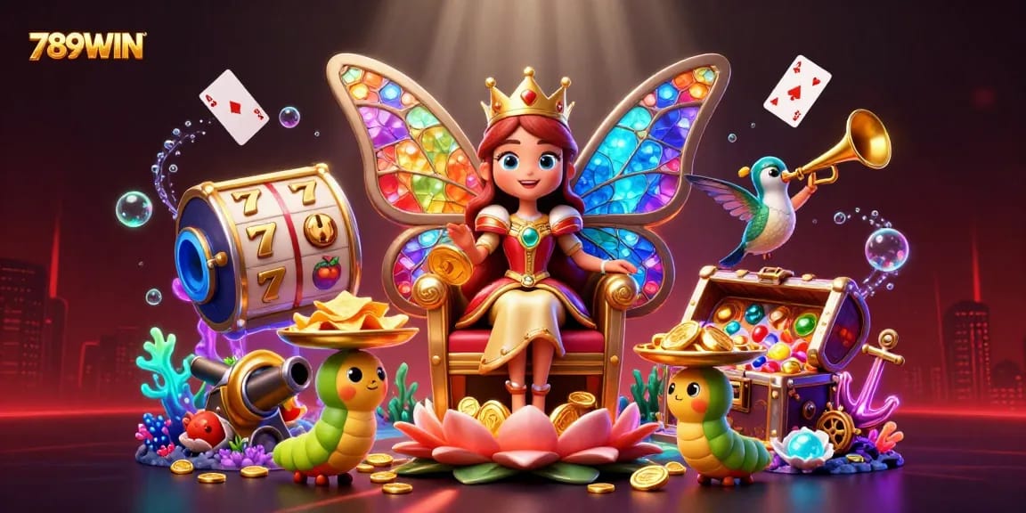 Win big at 789WIN with a vibrant casino atmosphere featuring lively characters and dynamic gaming elements.