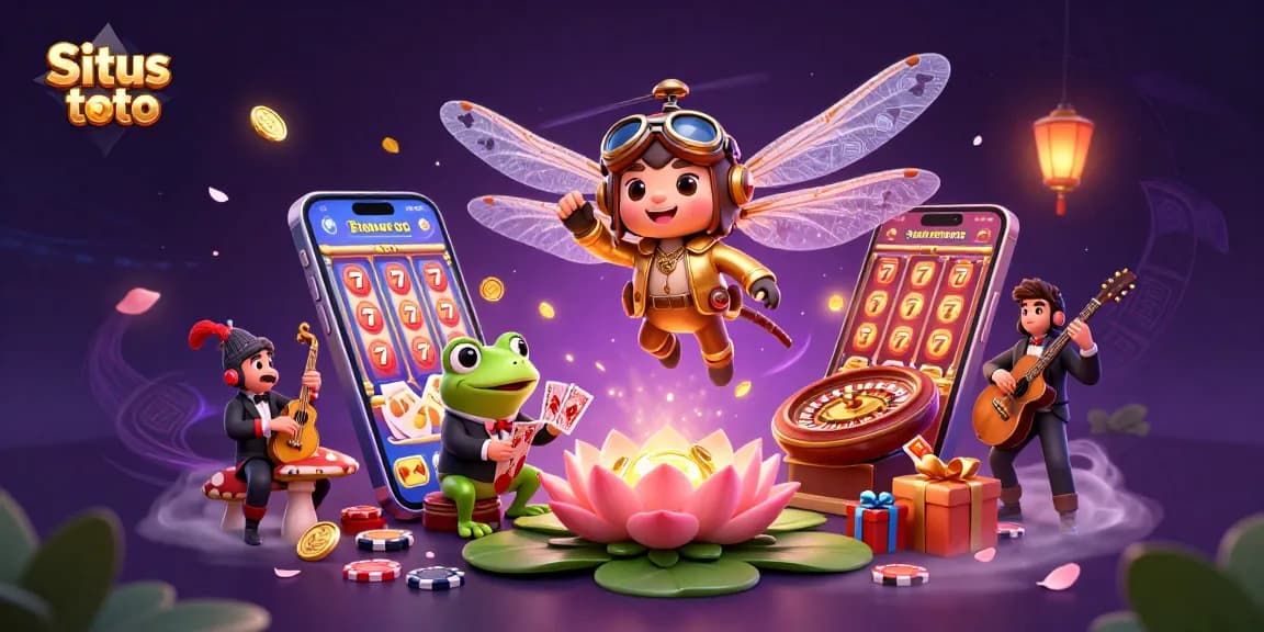 Engage in thrilling Situs toto games with vibrant characters in a magical casino setting