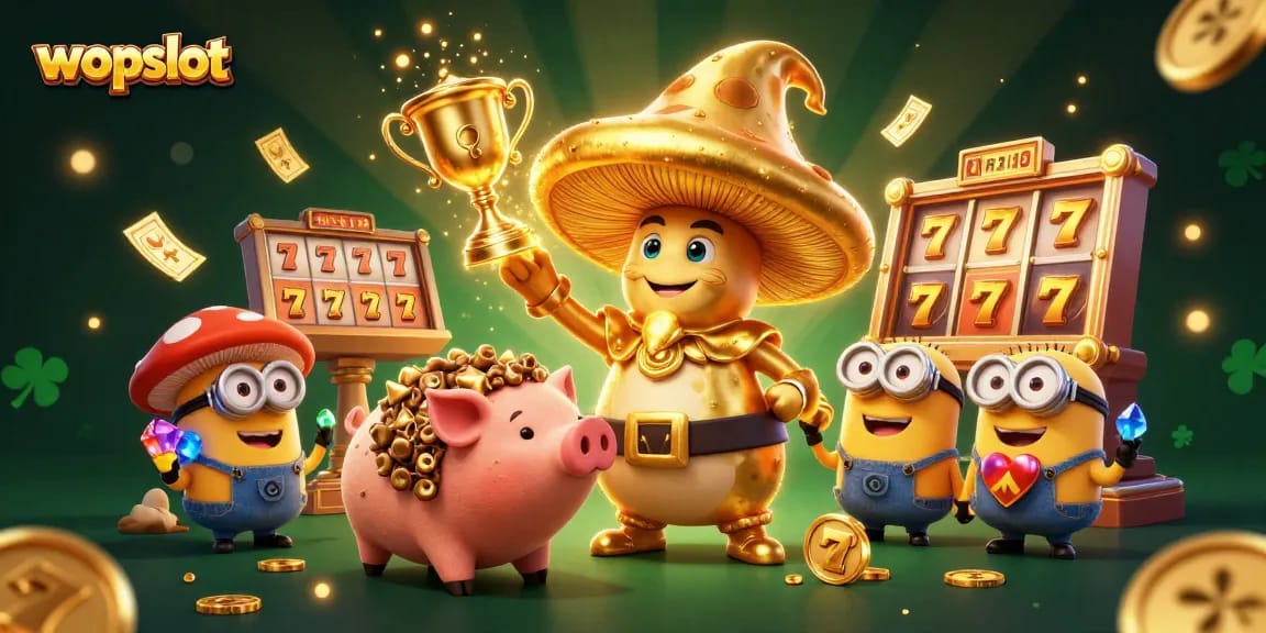 Experience exciting gameplay at wopslot with a magical golden mushroom wizard and winning slot elements.