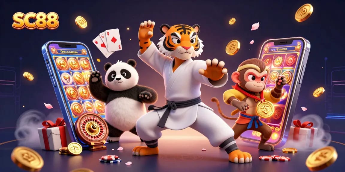 Engage with SC88's vibrant gaming action featuring dynamic characters and interactive casino elements.