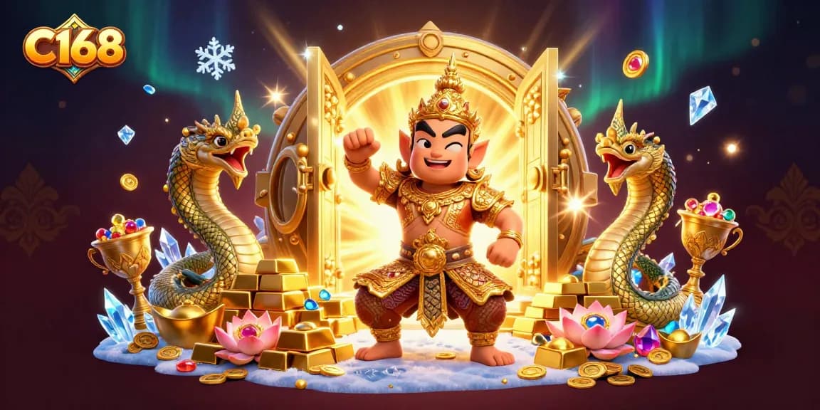 C168 offers an immersive online gaming experience, showcased by vibrant casino elements and rich visuals.