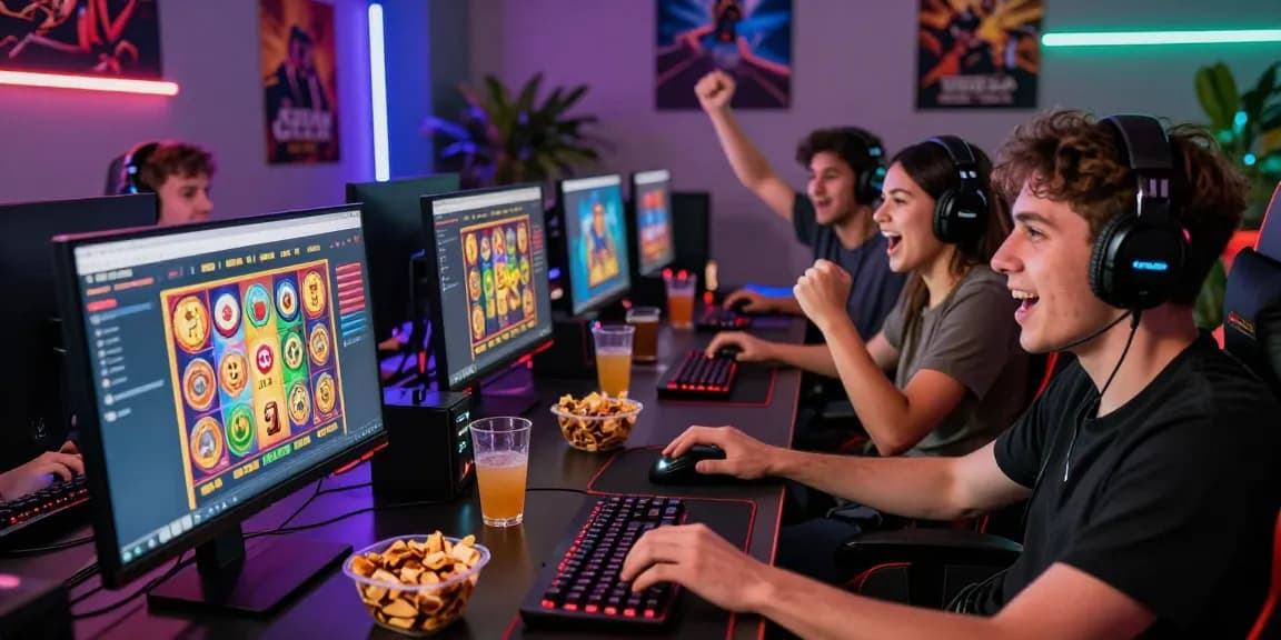 Pengalaman bermain slot online di cipung138 dengan suasana gaming yang ceria dan penuh semangat.