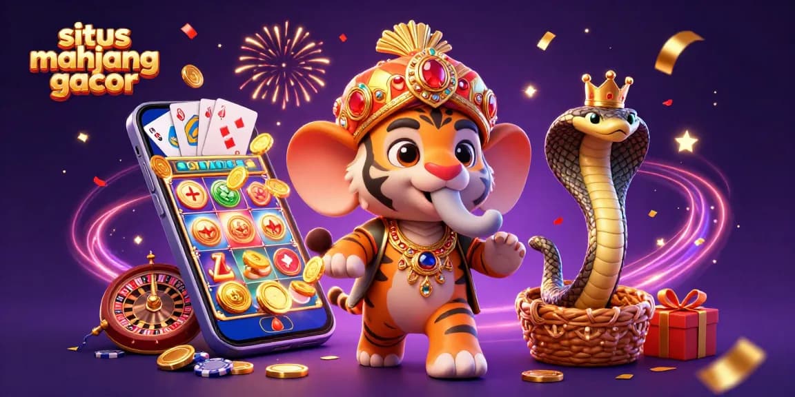Play amazing games with situs mahjong gacor as the Indian maharaja tiger celebrates wins in this vibrant scene.