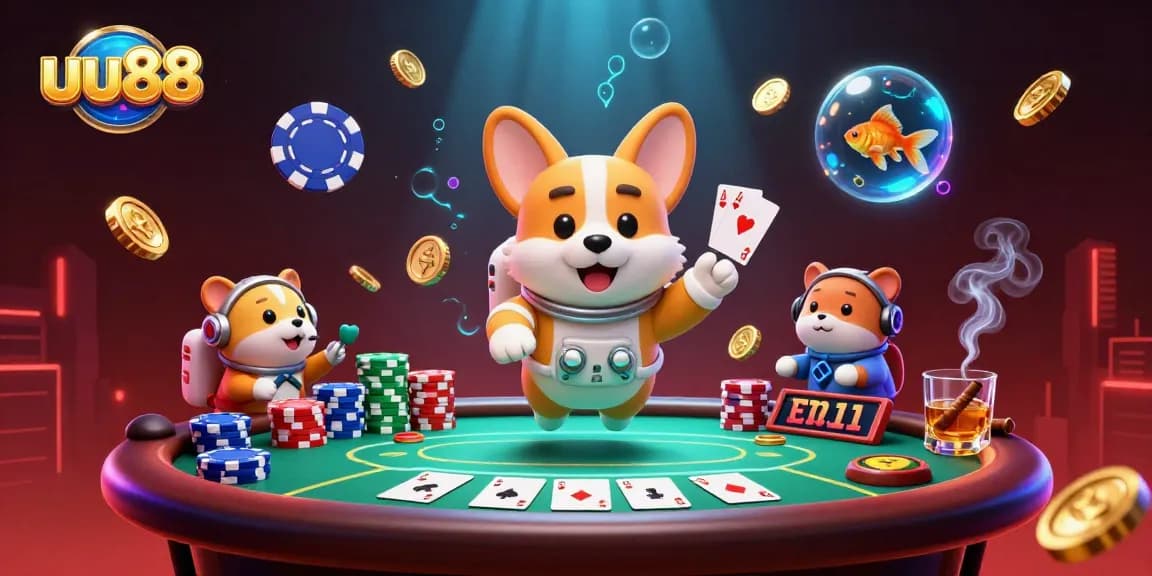 uu88 players experience thrilling card battles in a cosmic casino with vibrant visuals