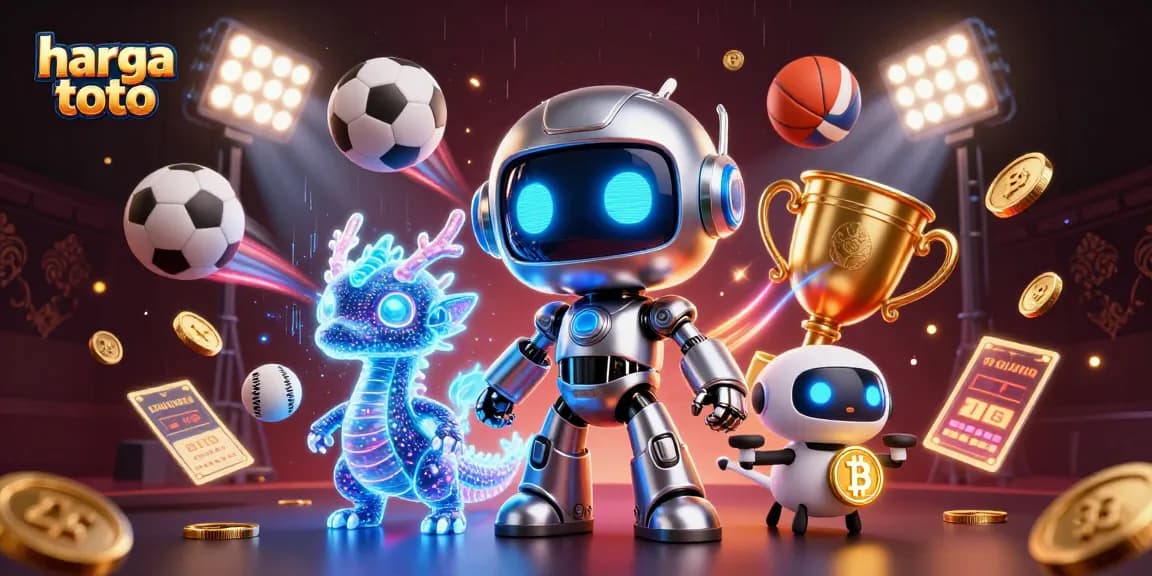 Experience harga toto with a vibrant 3D casino scene featuring dynamic sports betting elements.
