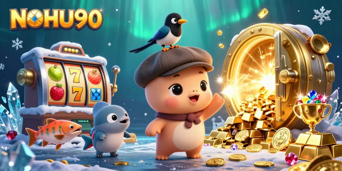 Spin big at NOHU90 with vibrant slots and treasures in a lively casino scene!