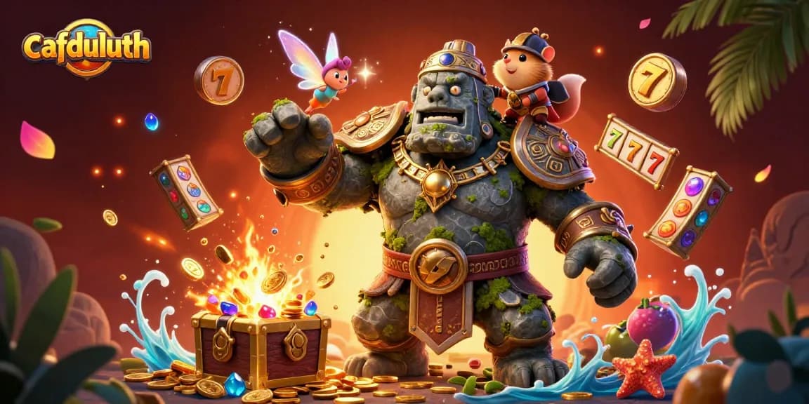 Win big with cafduluth's slot games featuring golems and whimsical creatures!
