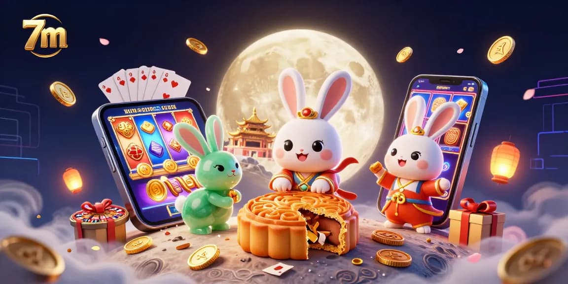 Engage in thrilling 7m gambling action with the moon rabbit and vibrant casino elements.