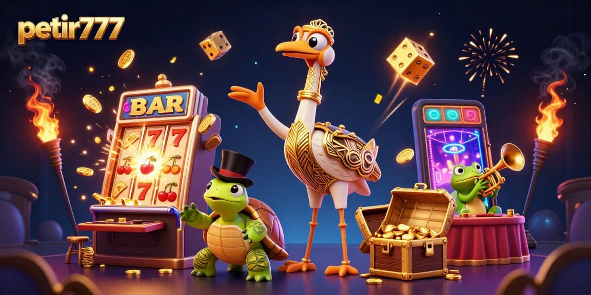 Experience thrilling moments at petir777 with vibrant 3D casino illustration showcasing enchanting game elements.