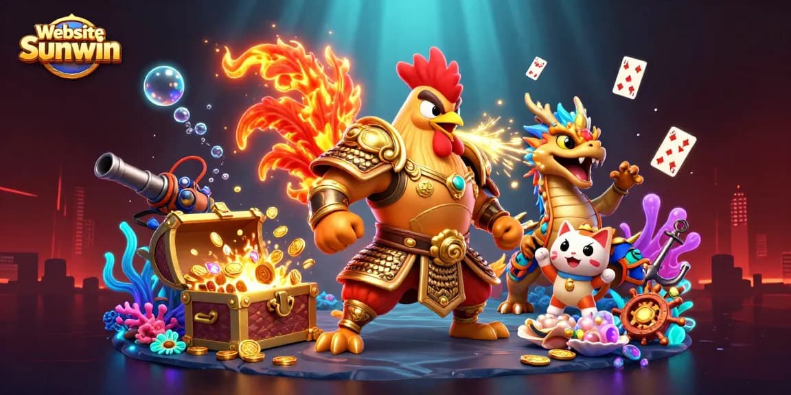 Experience thrilling wins at Website Sunwin with a dynamic casino illustration showcasing excitement.