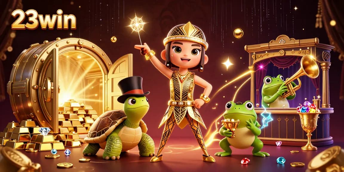 Play and win at 23win with exciting games amidst dazzling treasures in this vibrant casino scene.