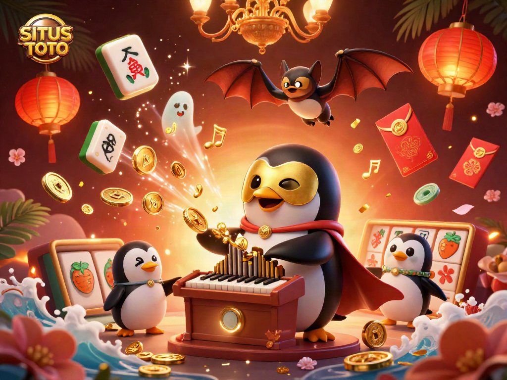 SITUS TOTO transforms gameplay with a vibrant illustration of captivating casino elements and characters.