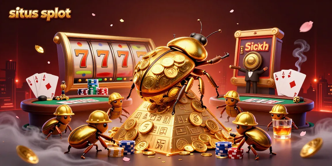 Gambarlah fitur menarik dari situs slot dengan jackpot besar yang sedang diputar dan simbol kasino.