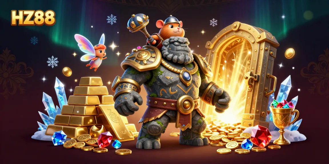 Experience excitement at HZ88 with a colorful 3D casino-themed fantasy gaming scene.